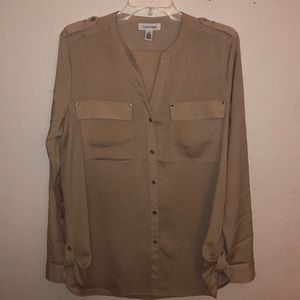 Grey/ Beige button up for women